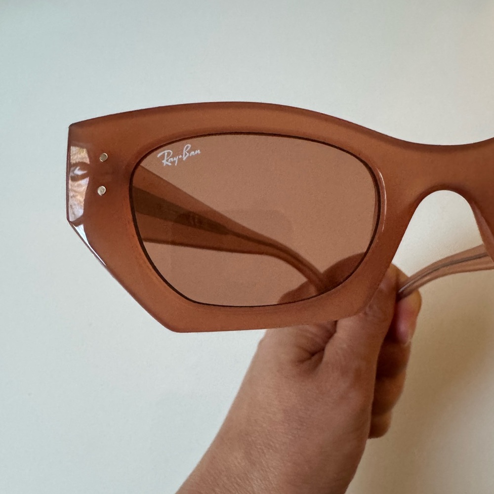 Ray-Ban Sunglasses RB4430 ZENA 6778/7 Cannella Cloudy Shiny Frames Orange Lenses - Picture 13 of 16